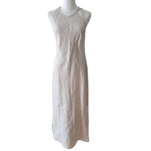 NWT Amazhiyu‎ Natural Linen Sleeveless Maxi Dress Size Medium